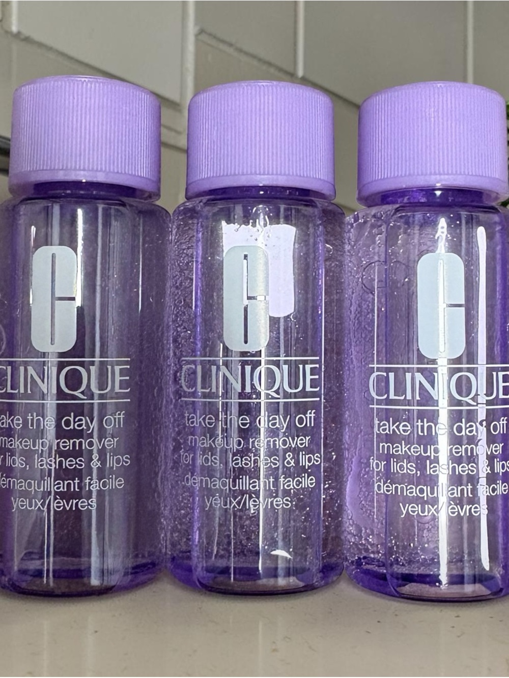 Lot of 3 Clinique Take The Day Off Makeup Remover Bottles 1.7 oz 50 ml